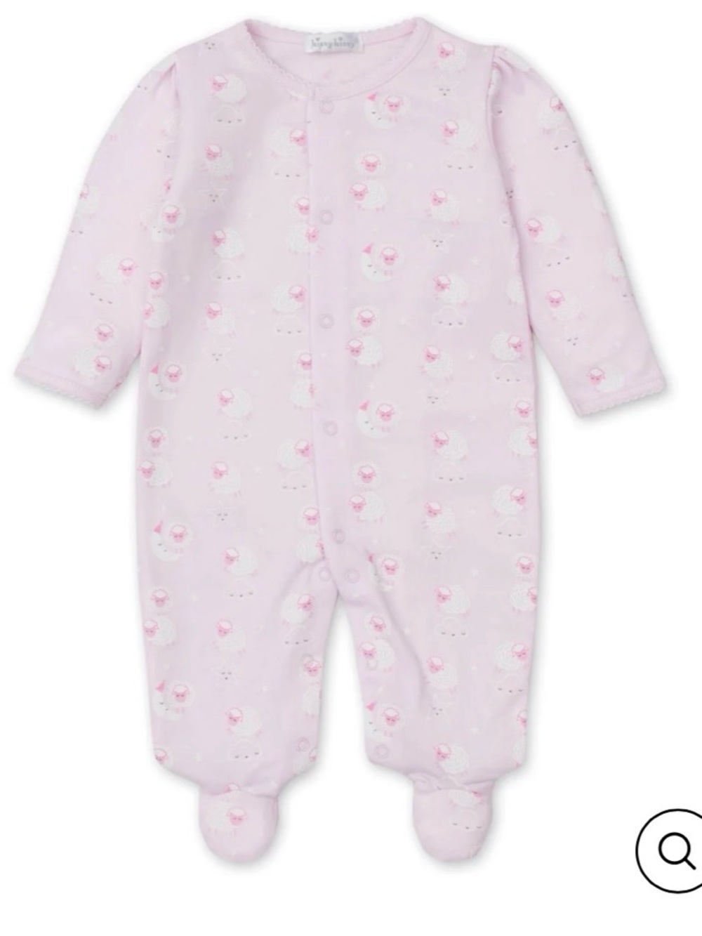 Kissy Kissy Night Lammies Pink Zip Footie Size 0-3M
